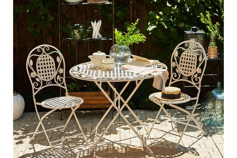 Trädgårdsbord krämvit BIVIO - Vit - Matbord utomhus