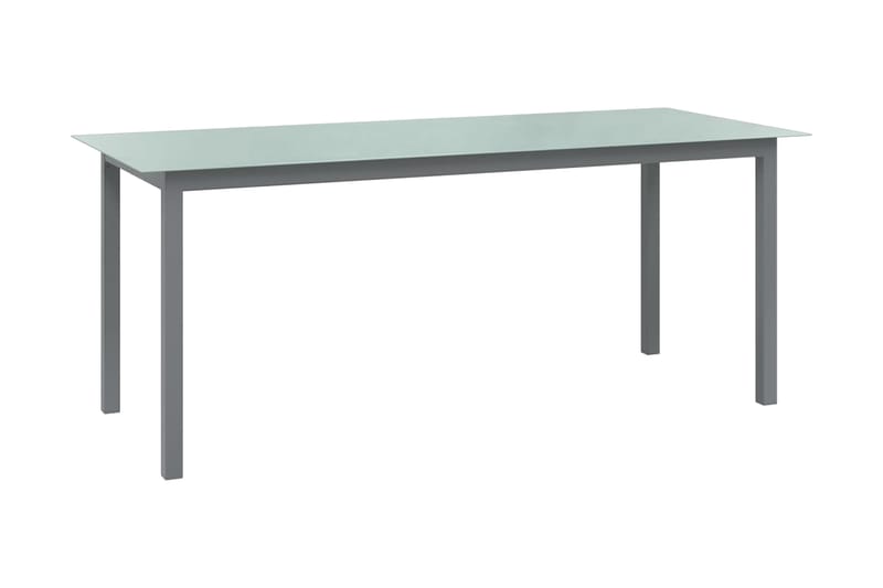 Trädgårdsbord ljusgrå 190x90x74 cm aluminium och glas - Grå - Utemöbler - Utebord & trädgårdsbord - Matbord utomhus