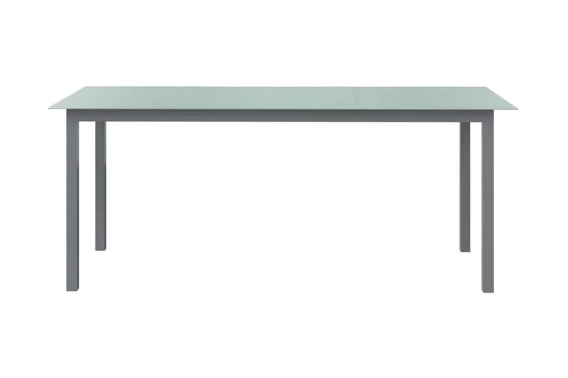 Trädgårdsbord ljusgrå 190x90x74 cm aluminium och glas - Grå - Utemöbler - Utebord & trädgårdsbord - Matbord utomhus