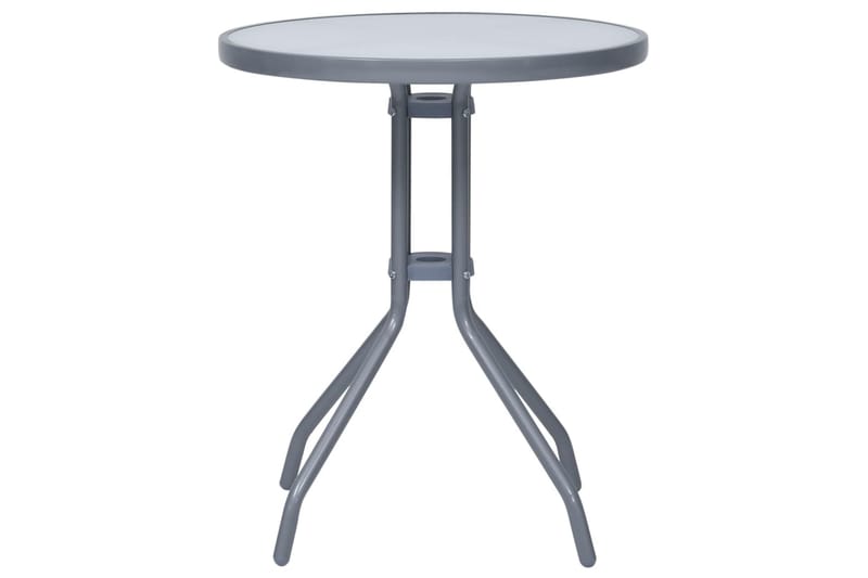 Trädgårdsbord ljusgrå 60 cm stål och glas - Grå - Utemöbler - Utebord & trädgårdsbord - Matbord utomhus