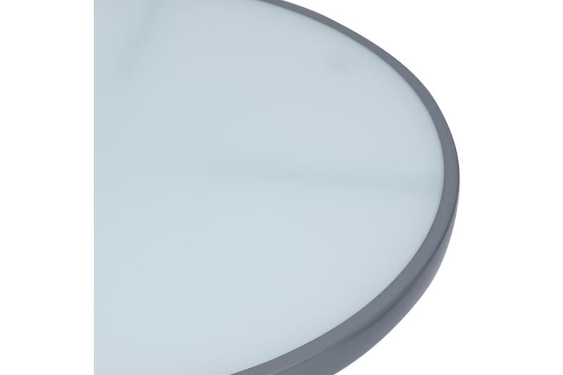 Trädgårdsbord ljusgrå 60 cm stål och glas - Grå - Utemöbler - Utebord & trädgårdsbord - Matbord utomhus