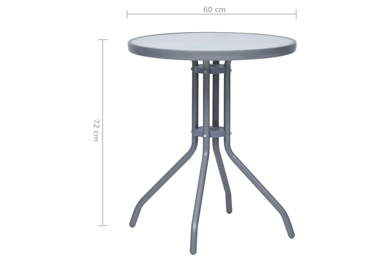 Trädgårdsbord ljusgrå 60 cm stål och glas - Grå - Utemöbler - Utebord & trädgårdsbord - Matbord utomhus
