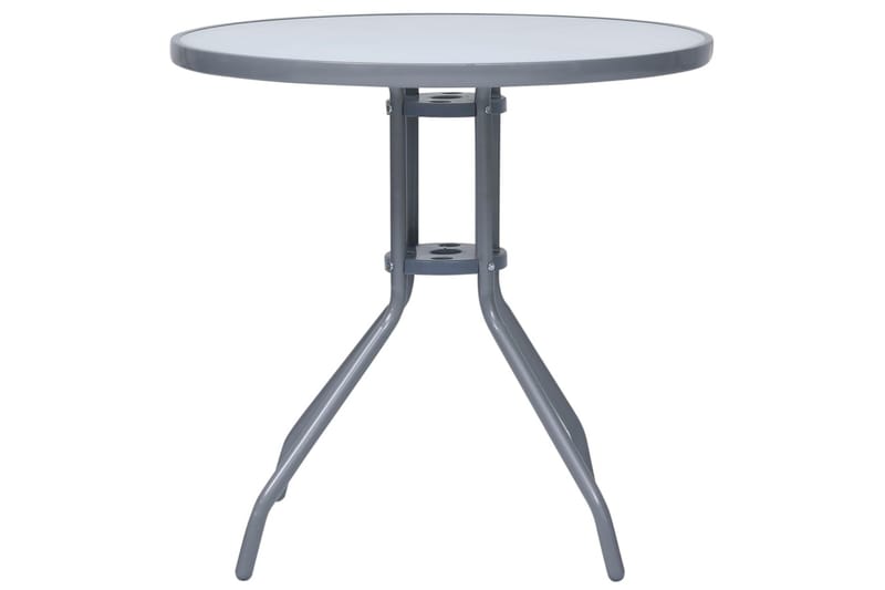 Trädgårdsbord ljusgrå 80 cm stål och glas - Grå - Utemöbler - Utebord & trädgårdsbord - Matbord utomhus