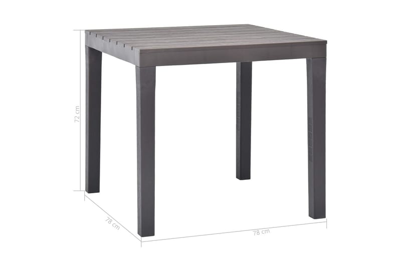 Trädgårdsbord mocca 78x78x72 cm plast - Grå - Utemöbler - Utebord & trädgårdsbord - Matbord utomhus
