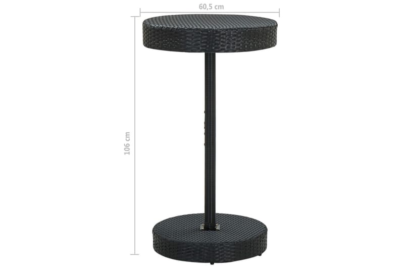 Trädgårdsbord och Utebord 60,5 cm Konstrotting - Svart - Utemöbler - Utebord & trädgårdsbord - Cafebord
