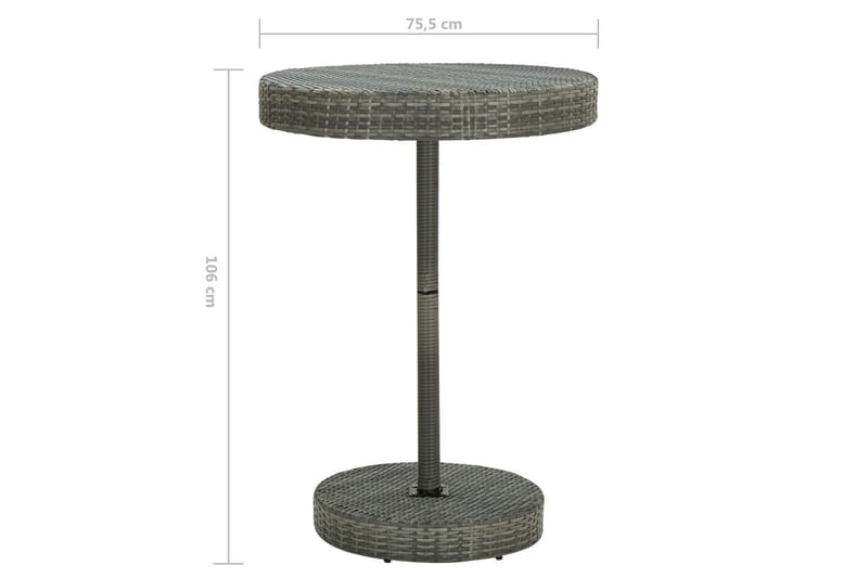 Trädgårdsbord och Utebord 75,5 cm Konstrotting - Grå - Utemöbler - Utebord & trädgårdsbord - Matbord utomhus
