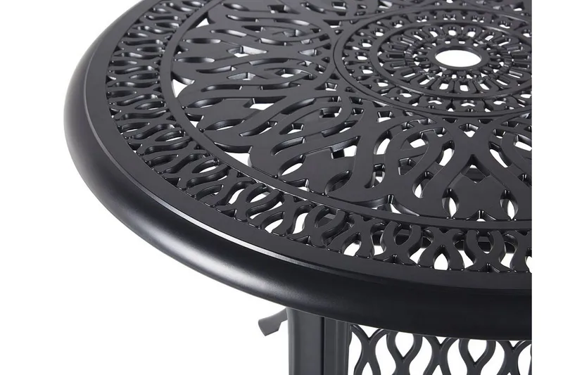 Trädgårdsbord rund 90 cm svart ANCONA - Svart - Utemöbler - Utebord & trädgårdsbord - Matbord utomhus