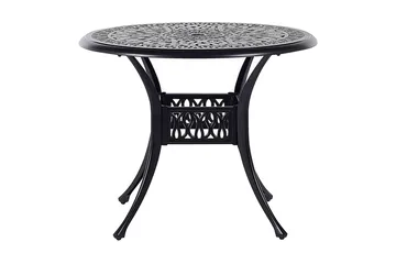 Trädgårdsbord rund 90 cm svart ANCONA - Svart - Utemöbler - Utebord & trädgårdsbord - Matbord utomhus