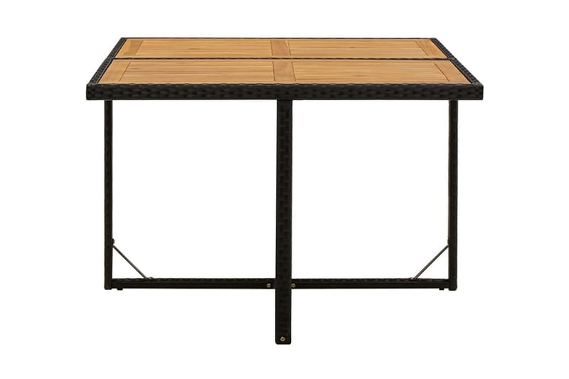 Trädgårdsbord svart 109x107x74 cm konstrotting & massiv akac - Svart - Utemöbler - Utebord & trädgårdsbord - Matbord utomhus