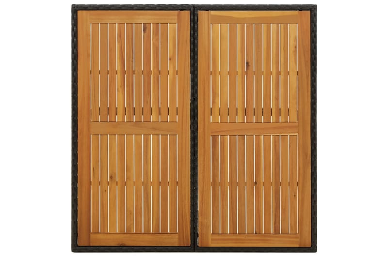 Trädgårdsbord svart 109x107x74 cm konstrotting & massiv akac - Svart - Utemöbler - Utebord & trädgårdsbord - Matbord utomhus