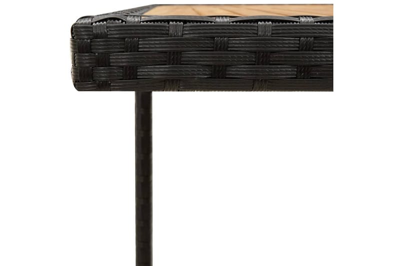 Trädgårdsbord svart 109x107x74 cm konstrotting & massiv akac - Svart - Utemöbler - Utebord & trädgårdsbord - Matbord utomhus