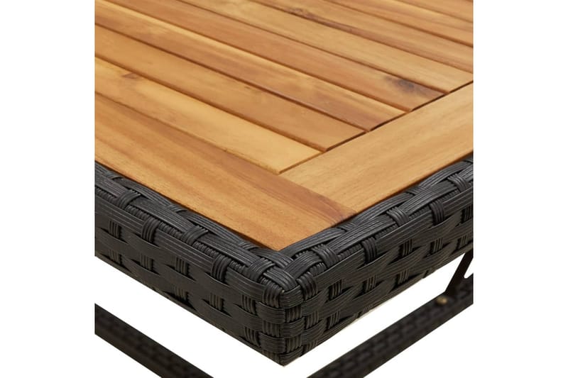 Trädgårdsbord svart 109x107x74 cm konstrotting & massiv akac - Svart - Utemöbler - Utebord & trädgårdsbord - Matbord utomhus