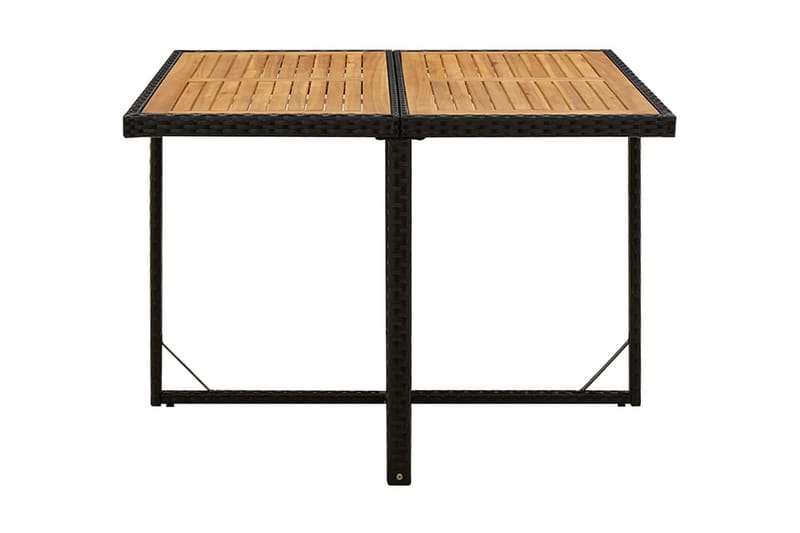 Trädgårdsbord svart 109x107x74 cm konstrotting & massiv akac - Svart - Utemöbler - Utebord & trädgårdsbord - Matbord utomhus