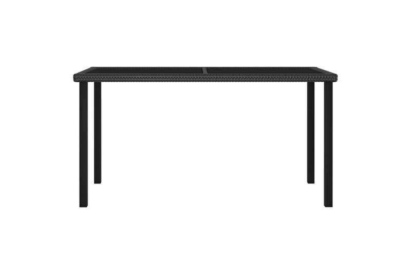 Trädgårdsbord svart 140x70x73 cm konstrotting - Svart - Matbord utomhus