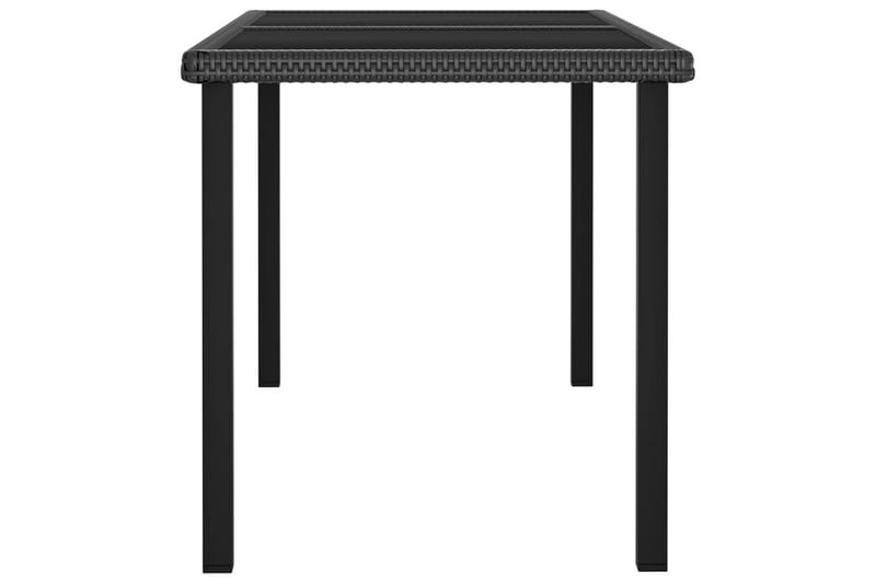 Trädgårdsbord svart 140x70x73 cm konstrotting - Svart - Matbord utomhus