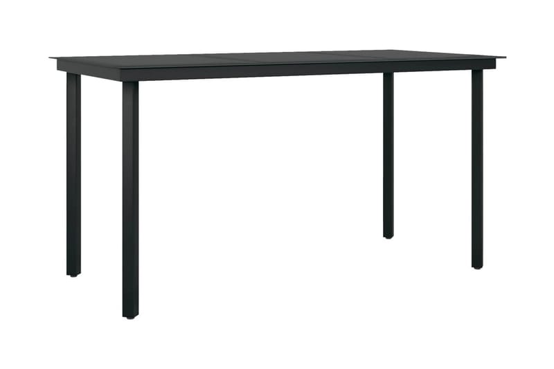 Trädgårdsbord svart 140x70x74 cm stål och glas - Svart - Utemöbler - Utebord & trädgårdsbord - Matbord utomhus