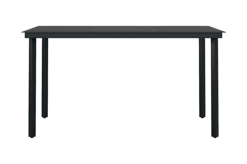 Trädgårdsbord svart 140x70x74 cm stål och glas - Svart - Utemöbler - Utebord & trädgårdsbord - Matbord utomhus