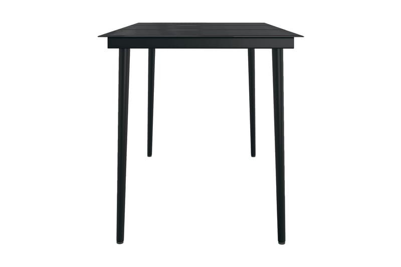 Trädgårdsbord svart 140x70x74 cm stål och glas - Svart - Utemöbler - Utebord & trädgårdsbord - Matbord utomhus