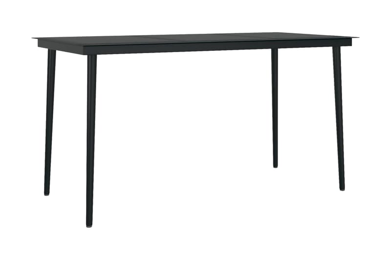 Trädgårdsbord svart 140x70x74 cm stål och glas - Svart - Utemöbler - Utebord & trädgårdsbord - Matbord utomhus