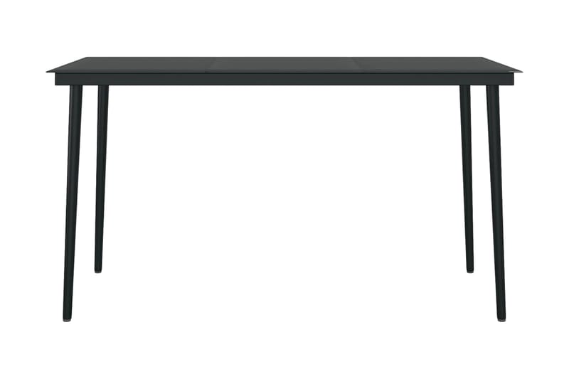 Trädgårdsbord svart 140x70x74 cm stål och glas - Svart - Utemöbler - Utebord & trädgårdsbord - Matbord utomhus