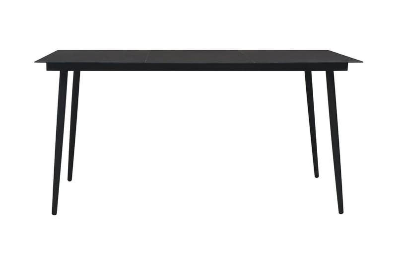 Trädgårdsbord svart 150x80x74 cm stål och glas - Svart - Utemöbler - Utebord & trädgårdsbord - Matbord utomhus