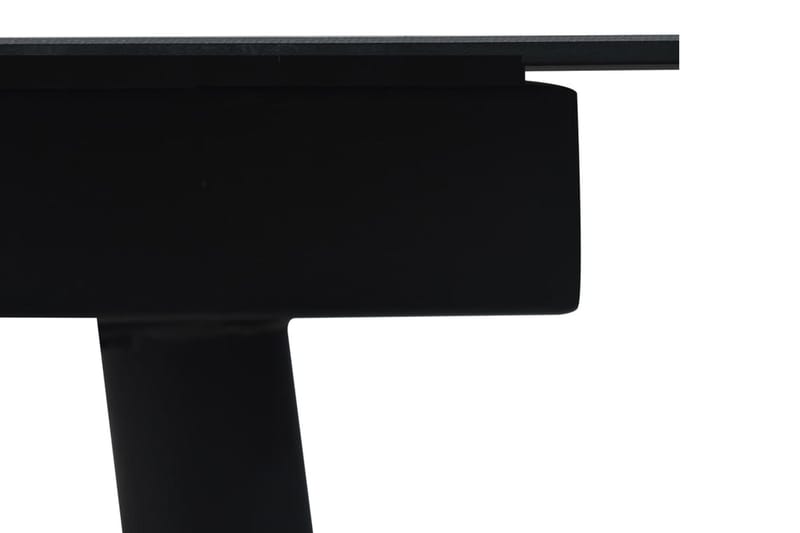 Trädgårdsbord svart 150x80x74 cm stål och glas - Svart - Utemöbler - Utebord & trädgårdsbord - Matbord utomhus