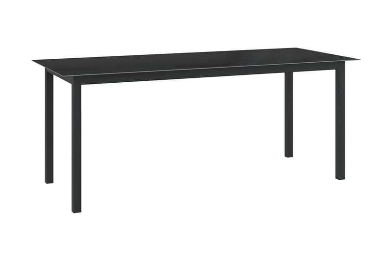 Trädgårdsbord svart 190x90x74 cm aluminium och glas - Svart - Utemöbler - Utebord & trädgårdsbord - Matbord utomhus