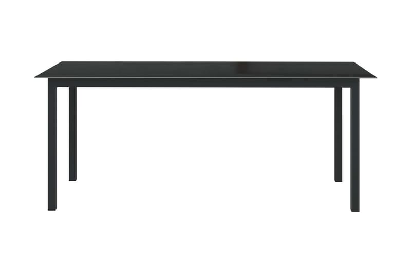Trädgårdsbord svart 190x90x74 cm aluminium och glas - Svart - Utemöbler - Utebord & trädgårdsbord - Matbord utomhus