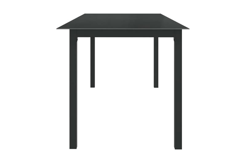 Trädgårdsbord svart 190x90x74 cm aluminium och glas - Svart - Matbord utomhus