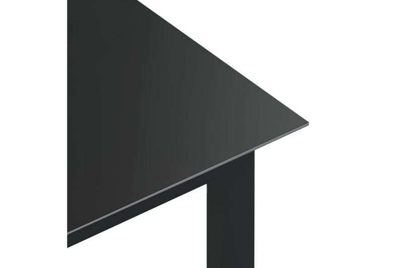Trädgårdsbord svart 190x90x74 cm aluminium och glas - Svart - Utemöbler - Utebord & trädgårdsbord - Matbord utomhus