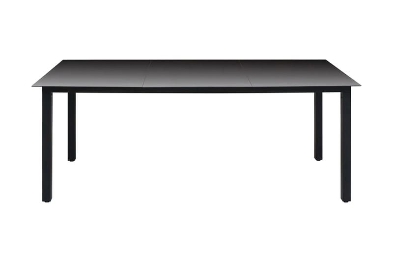 Trädgårdsbord svart 190x90x74 cm aluminium och glas - Svart - Utemöbler - Utebord & trädgårdsbord - Matbord utomhus