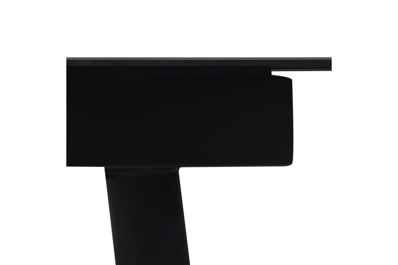 Trädgårdsbord svart 190x90x74 cm stål och glas - Svart - Utemöbler - Utebord & trädgårdsbord - Matbord utomhus