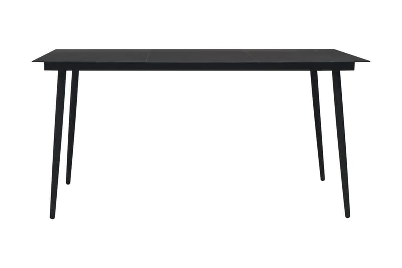 Trädgårdsbord svart 190x90x74 cm stål och glas - Svart - Utemöbler - Utebord & trädgårdsbord - Matbord utomhus