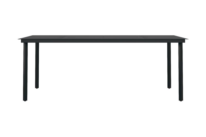 Trädgårdsbord svart 200x100x74 cm stål och glas - Svart - Utemöbler - Utebord & trädgårdsbord - Matbord utomhus