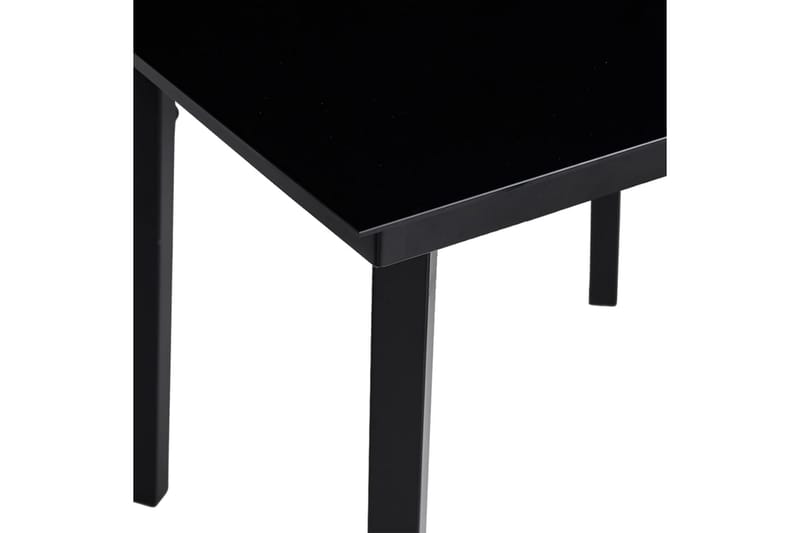 Trädgårdsbord svart 200x100x74 cm stål och glas - Svart - Utemöbler - Utebord & trädgårdsbord - Matbord utomhus