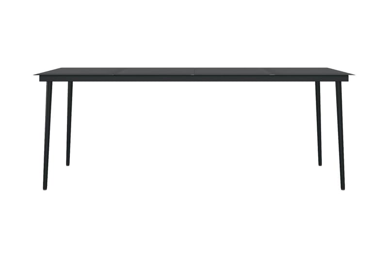 Trädgårdsbord svart 200x100x74 cm stål och glas - Svart - Utemöbler - Utebord & trädgårdsbord - Matbord utomhus