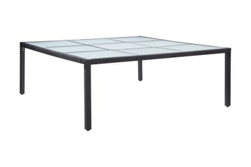 Trädgårdsbord svart 200x200x74 cm konstrotting