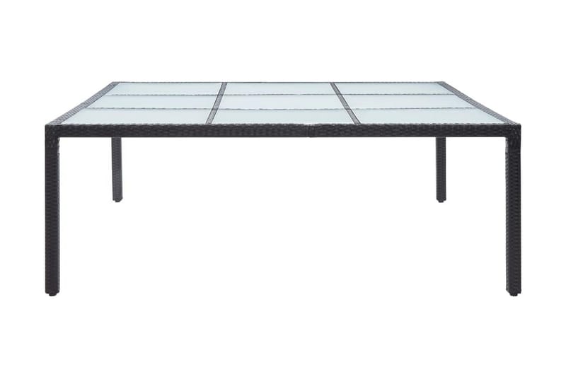 Trädgårdsbord svart 200x200x74 cm konstrotting - Svart - Matbord utomhus