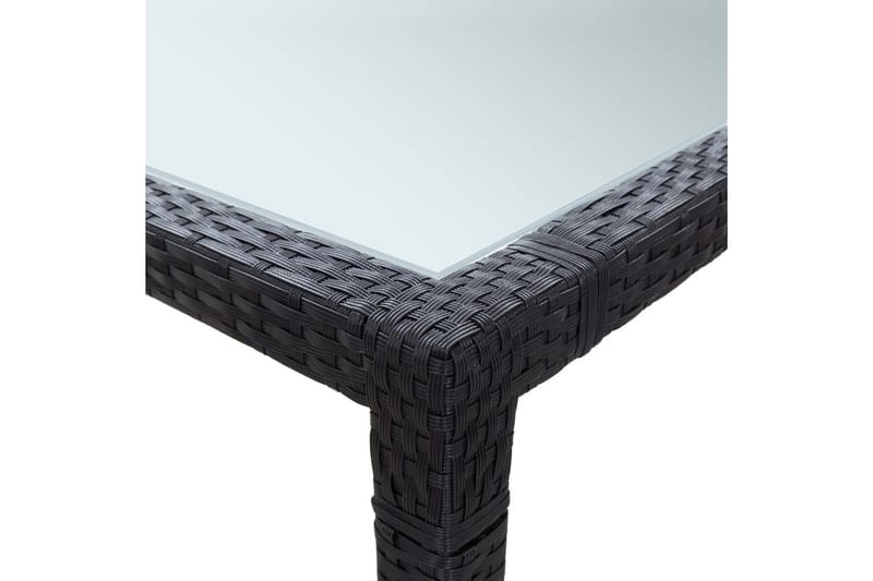 Trädgårdsbord svart 200x200x74 cm konstrotting - Svart - Matbord utomhus