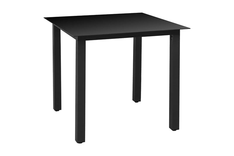 Trädgårdsbord svart 80x80x74 cm aluminium och glas - Svart - Utemöbler - Utebord & trädgårdsbord - Matbord utomhus