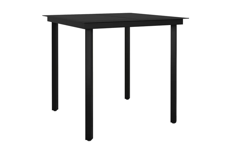 Trädgårdsbord svart 80x80x74 cm stål och glas - Svart - Utemöbler - Utebord & trädgårdsbord - Matbord utomhus