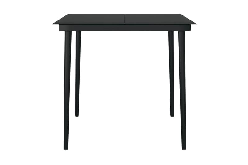 Trädgårdsbord svart 80x80x74 cm stål och glas - Svart - Utemöbler - Utebord & trädgårdsbord - Matbord utomhus