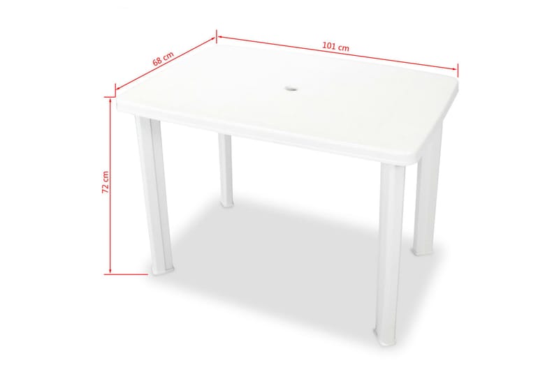 Trädgårdsbord vit 101x68x72 cm plast - Vit - Utemöbler - Utebord & trädgårdsbord - Matbord utomhus