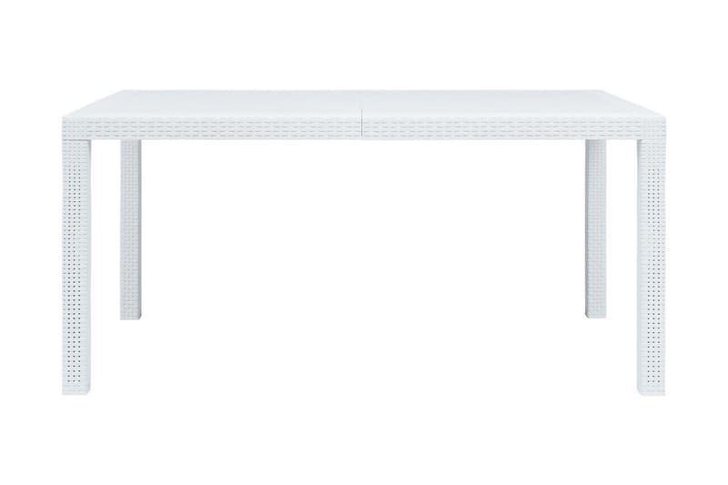 Trädgårdsbord vit 150x90x72 cm konstrotting - Vit - Utemöbler - Utebord & trädgårdsbord - Matbord utomhus