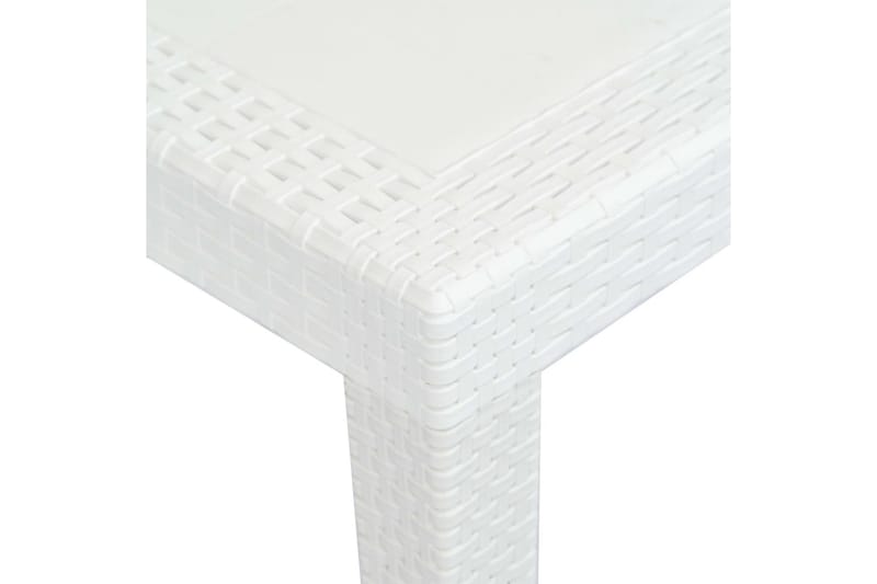 Trädgårdsbord vit 150x90x72 cm konstrotting - Vit - Matbord utomhus