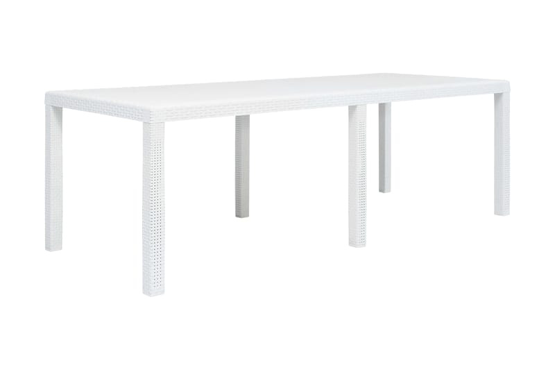 Trädgårdsbord vit 220x90x72 cm konstrotting - Vit - Utemöbler - Utebord & trädgårdsbord - Matbord utomhus