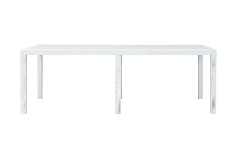 Trädgårdsbord vit 220x90x72 cm konstrotting - Vit - Utemöbler - Utebord & trädgårdsbord - Matbord utomhus