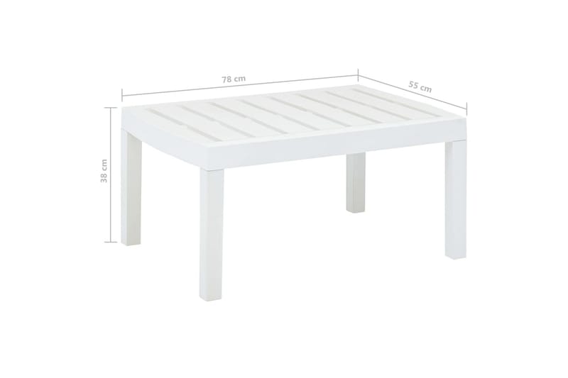 Trädgårdsbord vit 78x55x38 cm plast - Vit - Utemöbler - Utebord & trädgårdsbord - Matbord utomhus