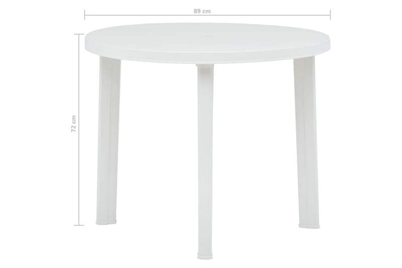 Trädgårdsbord vit 89 cm plast - Vit - Utemöbler - Utebord & trädgårdsbord - Matbord utomhus
