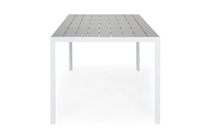Tunis Utebord – Matbord Utomhus 150x90 cm – Trädgårdsbord för Uteplats och Altan - Vit / Grå - Utemöbler - Utebord & trädgårdsbord - Matbord utomhus